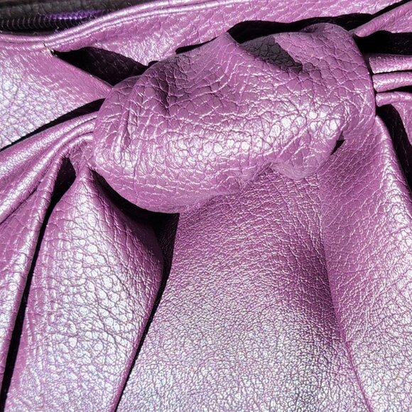 Tie Front Wristlet Clutch Purse in Dark Purple - Picture 4 of 7